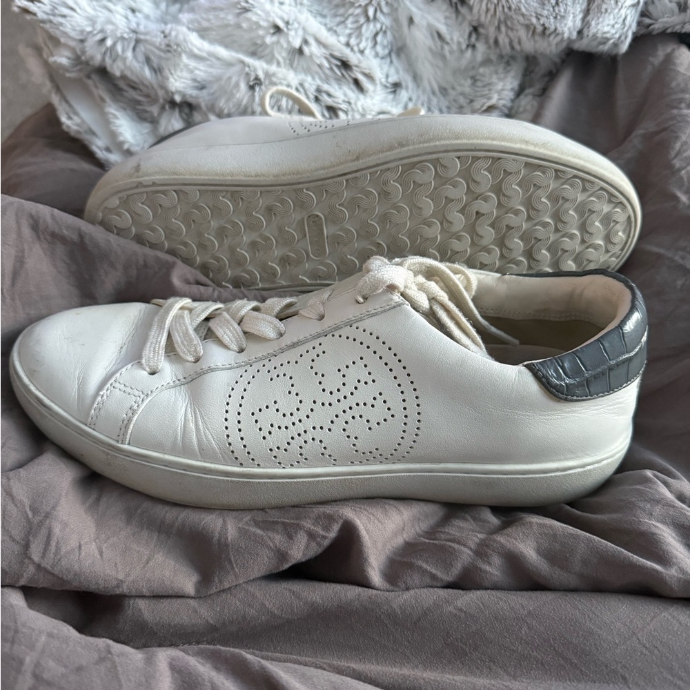 Tory Burch White and Black Sneakers